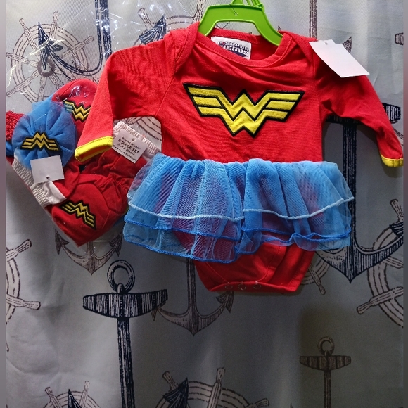 DC Super Friends Wonder Woman 6Pc Costume Outfit / 0-6mo - Picture 1 of 4